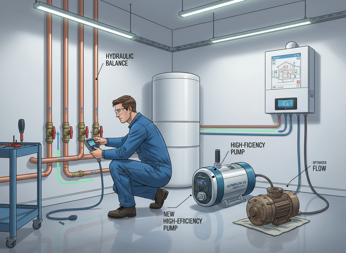 Heizungsoptimierung – hydraulischer Abgleich und Pumpentausch